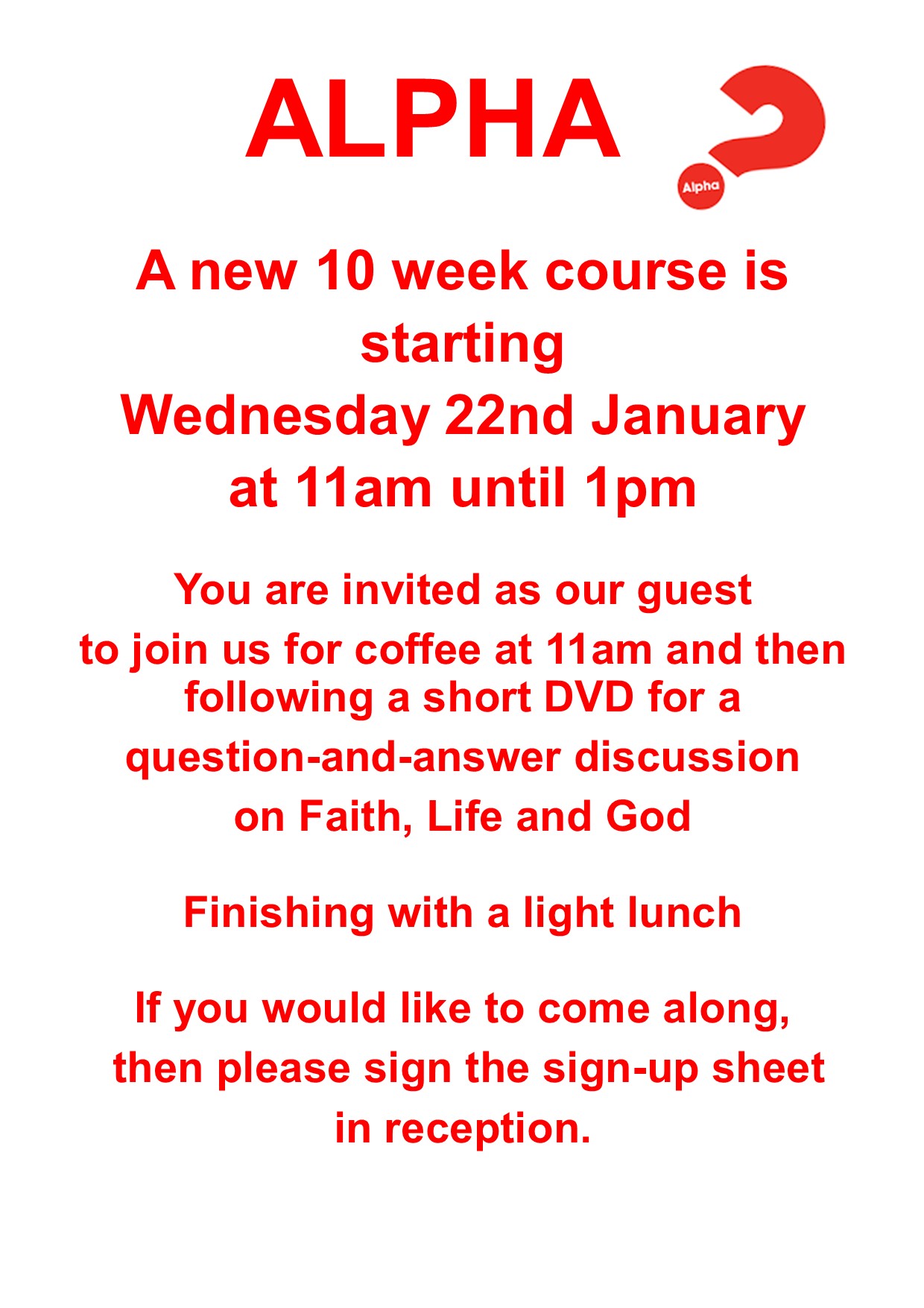 Alpha Course Poster